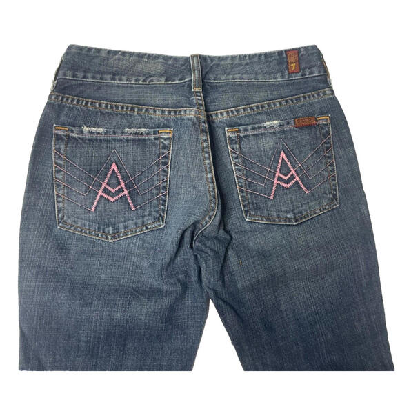 7 for All Mankind Jeans A Pocket Bootcut Womens 28 Stretch Low Rise Denim Y2K - Picture 4 of 6